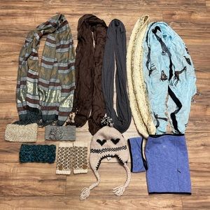 Winter bundle - scarves, headbands, beanie